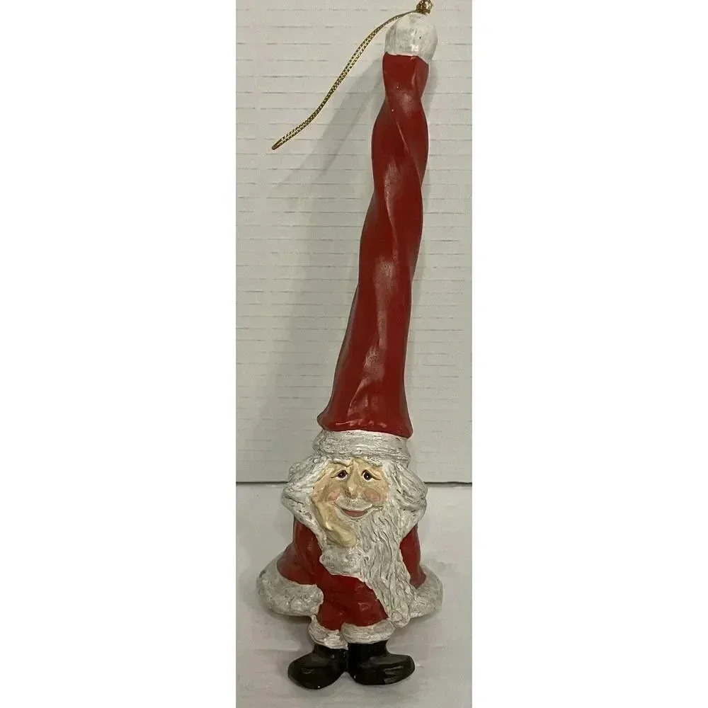 Vintage Santa Long Christmas Ornament Rustic Art 10 Inch￼ Chipped See Pictures‎